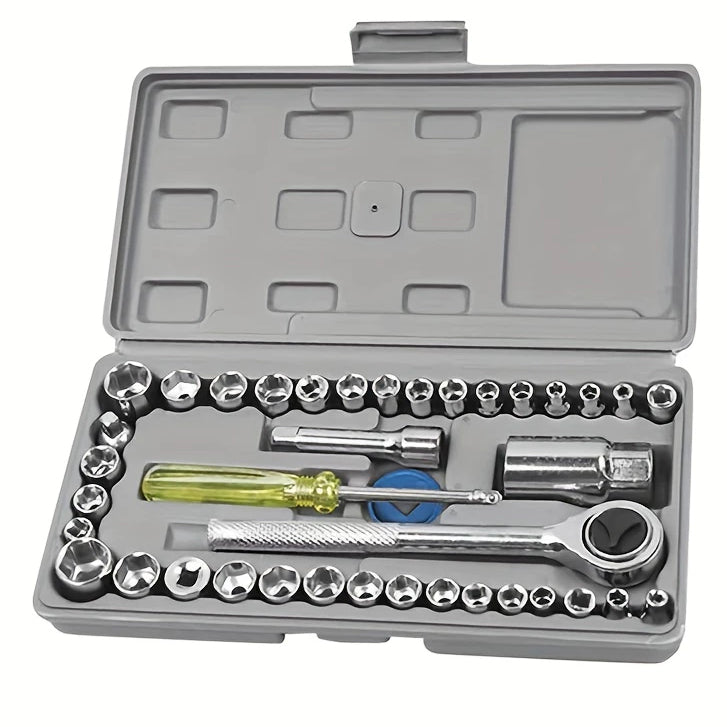 (ÚLTIMAS UNIDADES) Kit De Ferramentas 46/40 Peças com maleta - Jogo De Ferramentas Completo + BRINDE
