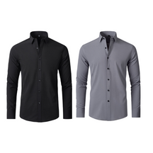 COMPRE 1 LEVE 2 | Camisa Social Ultra Elastech Anti amassados + Relogio de Brinde