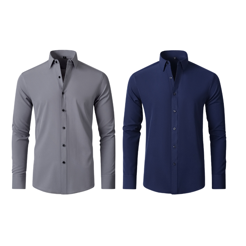 COMPRE 1 LEVE 2 | Camisa Social Ultra Elastech Anti amassados + Relogio de Brinde
