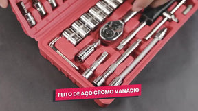 (ÚLTIMAS UNIDADES) Kit De Ferramentas 46/40 Peças com maleta - Jogo De Ferramentas Completo + BRINDE