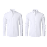 COMPRE 1 LEVE 2 | Camisa Social Ultra Elastech Anti amassados + Relogio de Brinde