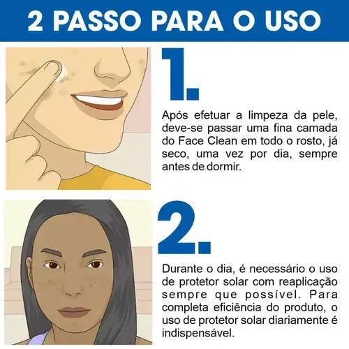 *ÚLTIMAS UNIDADES* Face Clean - Clareador de pele contra manchas e melasma - COMPRE 1 PRODUTO E LEVE 1 EBOOK COM 24 RECEITAS FIT!