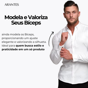COMPRE 1 LEVE 2 | Camisa Social Ultra Elastech Anti amassados + Relogio de Brinde
