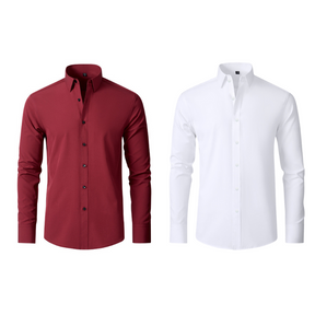 COMPRE 1 LEVE 2 | Camisa Social Ultra Elastech Anti amassados + Relogio de Brinde