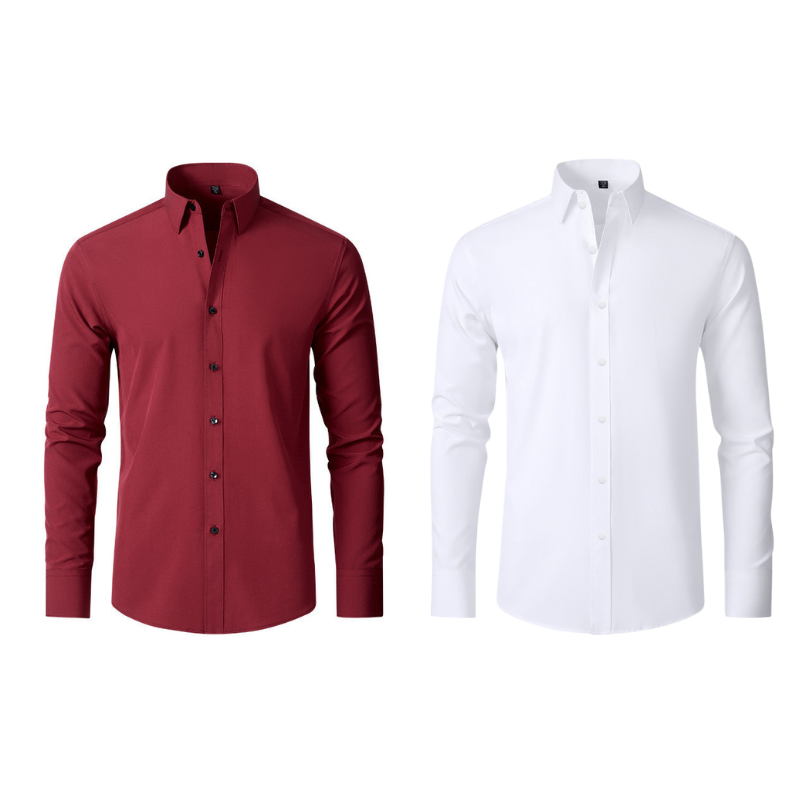 COMPRE 1 LEVE 2 | Camisa Social Ultra Elastech Anti amassados + Relogio de Brinde